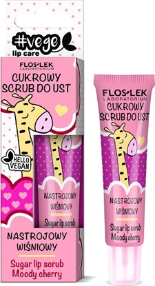 Picture of Floslek Lip Care Vege Sugar Lip Scrub Mood Cherry 14g  lūpu skrubis