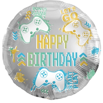 Изображение Folat Folija gaisa balons "Birthday Gaming" 45cm