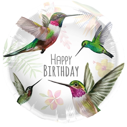 Изображение Folat Folija gaisa balons "Birthday Hummingbird" 45cm