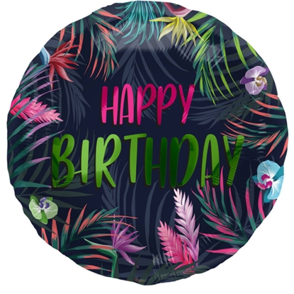 Изображение Folat Folija gaisa balons "Birthday Neon Tropical" 45cm