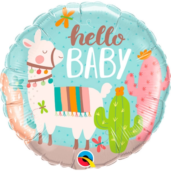 Picture of Folat Folija gaisa balons "Hello Baby" Llama 45cm