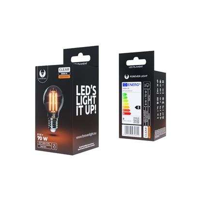 Attēls no Forever Light LED Bulb Filament E27 / A60 / 8W / 230V / 3000K / 940lm