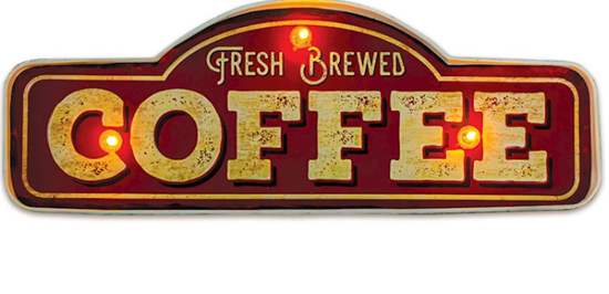 Picture of Forever RETRO Metal Sign Fresh Brewed Coffee LED Light