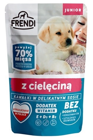 Изображение FRENDI Junior Pieces in a delicate sauce with veal - Wet dog food - 100 g