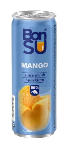 Изображение Gāzēts atspirdzinošs mango sulas dzēriens BONSU 330 ml