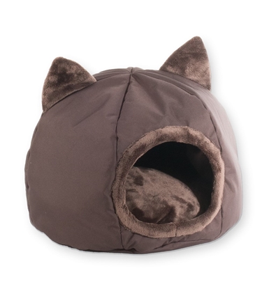 Изображение GO GIFT cat bed - brown - 40x40x34 cm