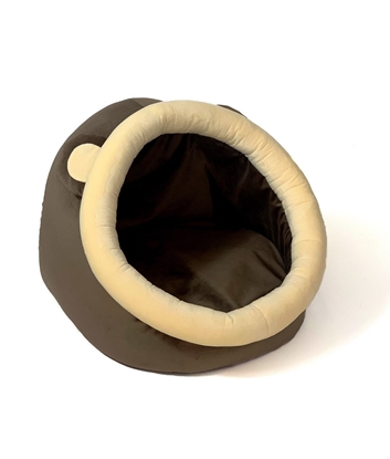 Picture of GO GIFT cat bed - brown and cream - 40x45x34 cm