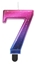Изображение GoDan Night sky Metallic Tortes svece Skaitlis 7 (8cm) Pink/Blue/Violet Ombre