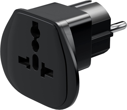 Изображение Goobay 94028 World to EU Travel Adapter, (UK, US, IT, CH, to EU), Black