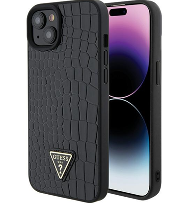 Attēls no Guess Croco Triangle Logo Case for Apple iPhone 15