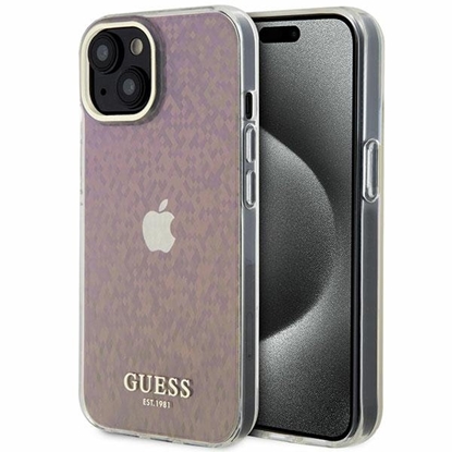 Изображение Guess IML Faceted Mirror Disco Iridescent Case for iPhone Apple 15