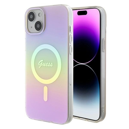 Picture of Guess IML Iridescent MagSafe Back Case for Apple iPhone 15