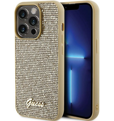 Picture of Guess PU Disco Script Metal Case for Apple iPhone 15 Pro