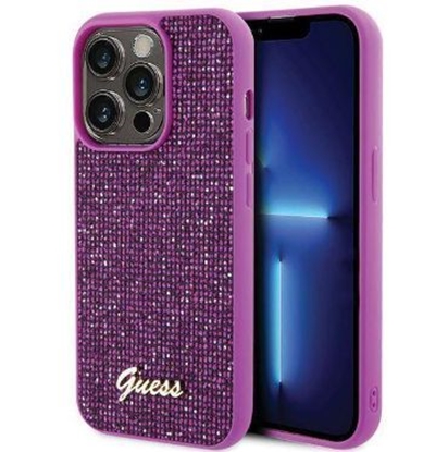 Picture of Guess PU Disco Script Metal Case for Apple iPhone 15 Pro Max