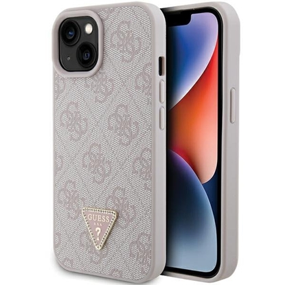 Picture of Guess PU Leather 4G Triangle Strass Case for iPhone 15