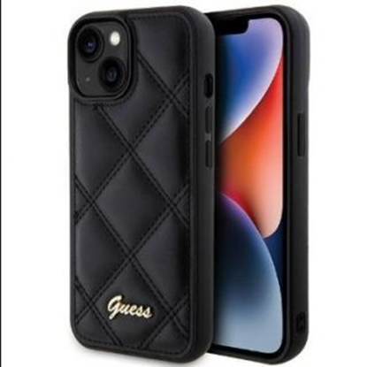 Picture of Guess Quilted Metal Logo Case for Apple iPhone 15
