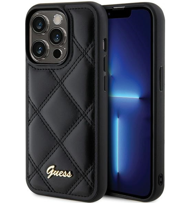Picture of Guess Quilted Metal Logo Case for Apple iPhone 15 Pro Max