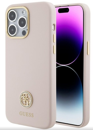 Picture of Guess Silicone Logo Strass 4G Back Case for Apple iPhone 15 Pro Max