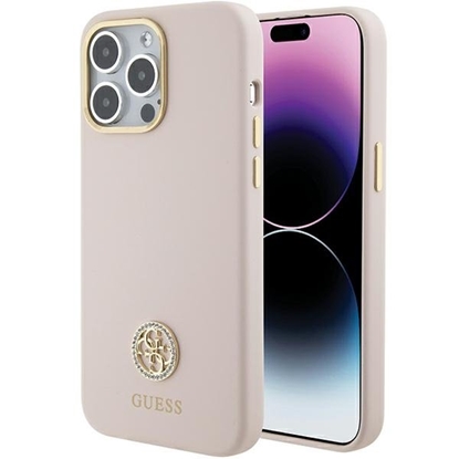 Attēls no Guess Silicone Logo Strass 4G Back Case for Apple iPhone 15 Pro Max