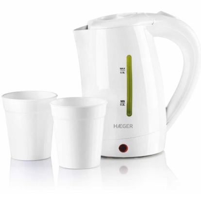 Attēls no Haeger EK-10W.015A Travel Electric kettle with two cups 0.5L 1100W