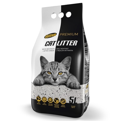 Изображение HILTON Bentonite with activated carbon White - cat litter - 5 l