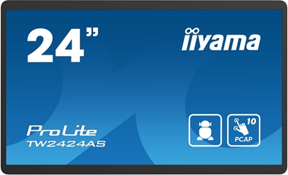 Attēls no iiyama TW2424AS-B1 Signage Display Digital signage flat panel 60.5 cm (23.8") Wi-Fi 250 cd/m² 4K Ultra HD Black Touchscreen Built-in processor Android 24/7