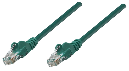 Picture of Intellinet Network Patch Cable, Cat6, 1.5m, Green, Copper, U/UTP, PVC, RJ45, Gold Plated Contacts, Snagless, Booted, Lifetime Warranty, Polybag