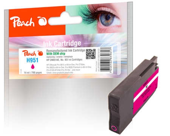 Изображение Tusz Peach Izprdoana - Peach HP NR.951 CN051AE magenta (ir veikal)