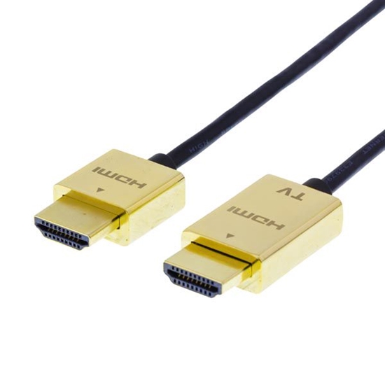 Изображение Kabelis DELTACO HDMI-HDMI, itin plonas, 3.0m / HDMI-1043-K