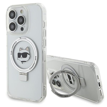 Изображение Karl Lagerfeld Ring Stand Choupette Head MagSafe Back Case for Apple iPhone 15
