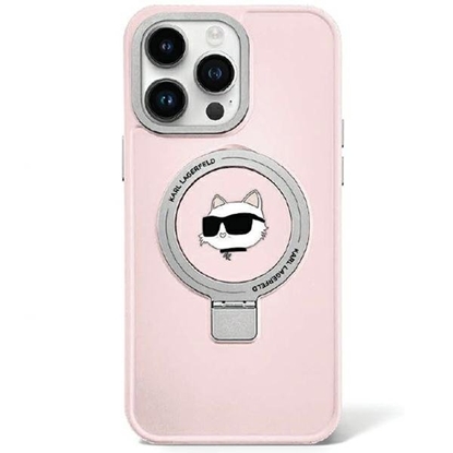 Изображение Karl Lagerfeld Ring Stand Choupette Head MagSafe Back Case for Apple iPhone 15