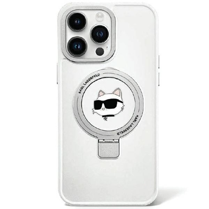 Изображение Karl Lagerfeld Ring Stand Choupette Head MagSafe Back Case for Apple iPhone 15 Plus