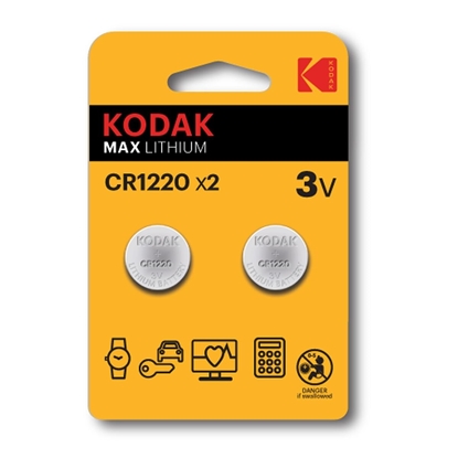 Attēls no Kodak Lithium CR1220 / 3V Batteries (2pcs)