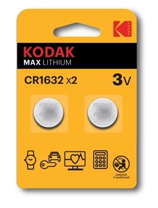 Attēls no Kodak Lithium CR1632 / 3V Batteries (2pcs)