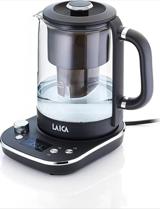 Attēls no LAICA ADJUSTABLE KETTLE FROM 38� TO 100�C WITH BLACK WATER FILTER KJ4000L