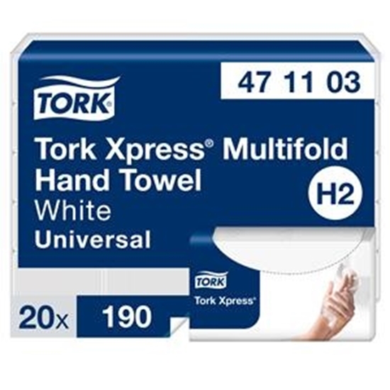 Picture of Leaflet towel paper Tork Xpress Multifold Universal H2 2 layers, 23,4 x 21,3 cm (20 pcs)