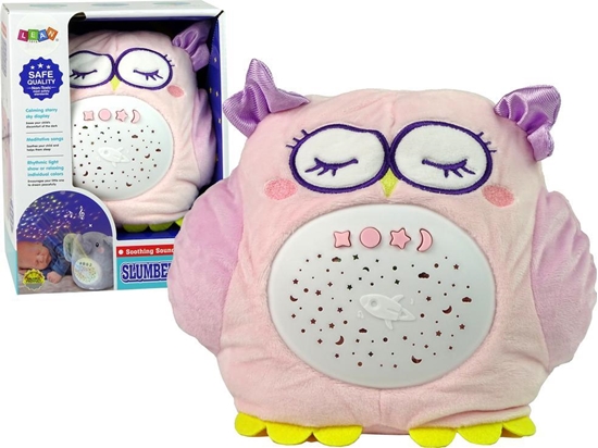 Изображение LeanToys Sodka Pluszowa Sówka Sowa Kolorowy Projektor Gwiazdki Melodia