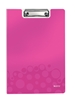 Picture of Leitz WOW Clipfolder with cover clipboard A4 Metal, Polyfoam Pink
