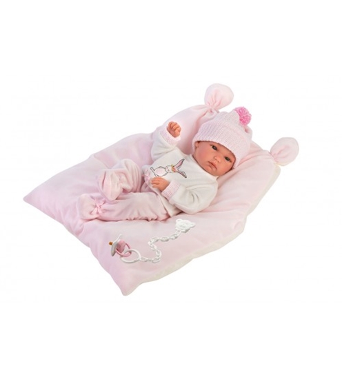 Изображение Lelle zīdainis Bimba meitene ar spilvenu un mānekli (vinila ķermenis) 35 cm Spānija LL63556