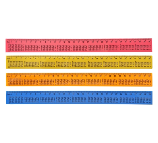 Picture of Lineāls ar reizināšanas tabulu, plastmasas, 30 cm
