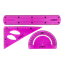 Attēls no Lineālu komplekts LINEX, FLEX PINK