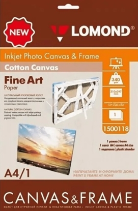 Attēls no Lomond Frame + Fine Art Canvas Ultra Bright 340g/m2 A4, 1 sheet