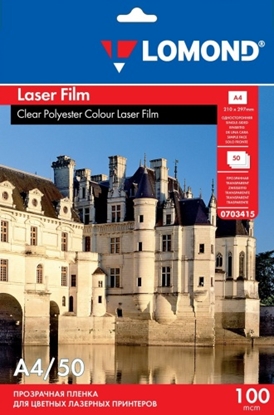 Picture of Lomond PET Film for b/w & color laser printers Clear A4, 50 sheets