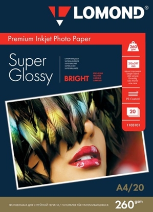 Изображение Lomond Premium Photo Paper Super Glossy 260 g/m2 A4, 20 sheets, Bright