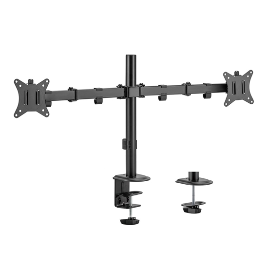 Picture of Maclean desk mount for 2 monitors, VESA 75x75 and 100x100, 17-32", 2x 9kg, MC-754N