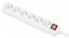 Picture of Manhattan Power Distribution Unit EU (2-pin), x6 gang/output with on/off switch, 2m cable, 16A, White, Extension Lead, PDU, Power Strip, Three Year Warranty
