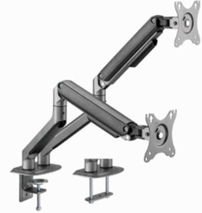 Picture of Monitora stiprinājums Gembird Desk Mounted Adjustable Monitor Double Arm Space Grey