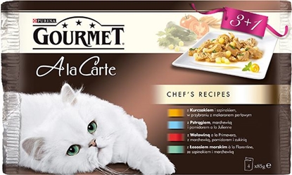 Picture of Nestle GOURMET Ala Carte 4x85g Kurczak, Pstrg, Woowina, oso