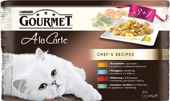 Picture of Nestle GOURMET Ala Carte 4x85g Kurczak, Pstrg, Woowina, oso