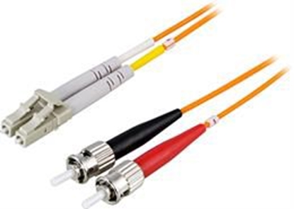 Picture of Optinis kabelis  OM1, LC - ST, dvipusis, UPC, 62,5 / 125, 10m, DELTACO oranžinis / LCST-10M